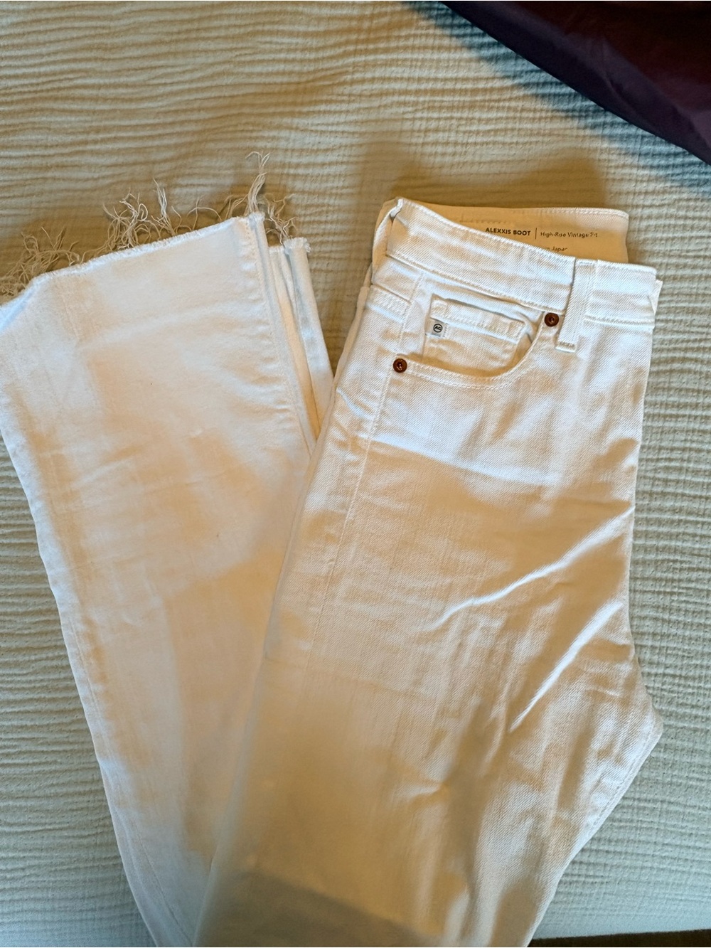 AG Denim- White High Rise Vintage Fit Jeans